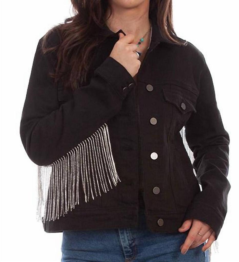 Scully Scully - Rhinestone Fringe Denim Jacket