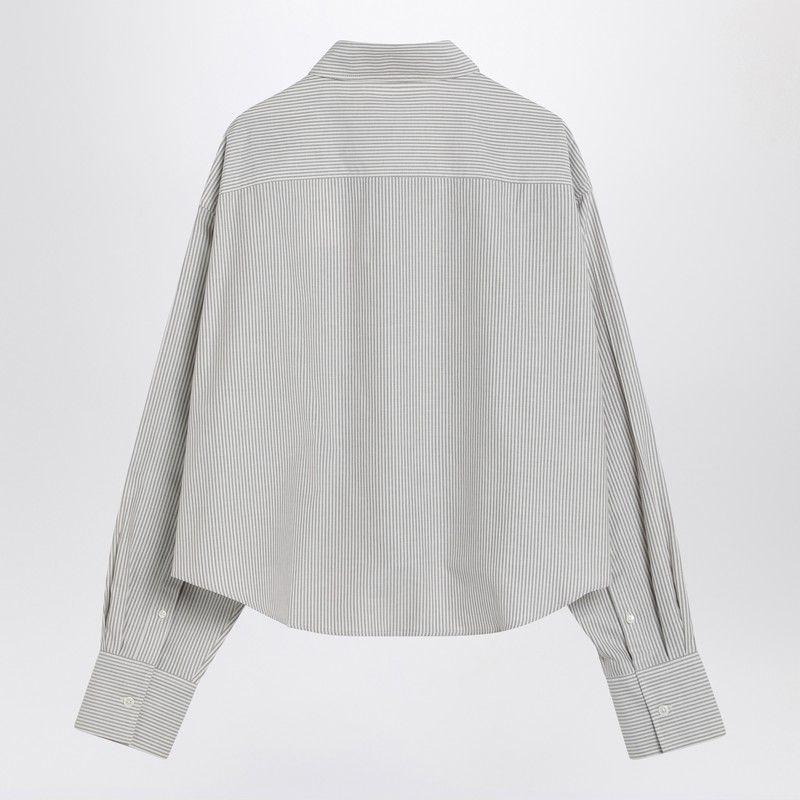 AMI STRIPED AMI DE COEUR CROPPED SHIRT