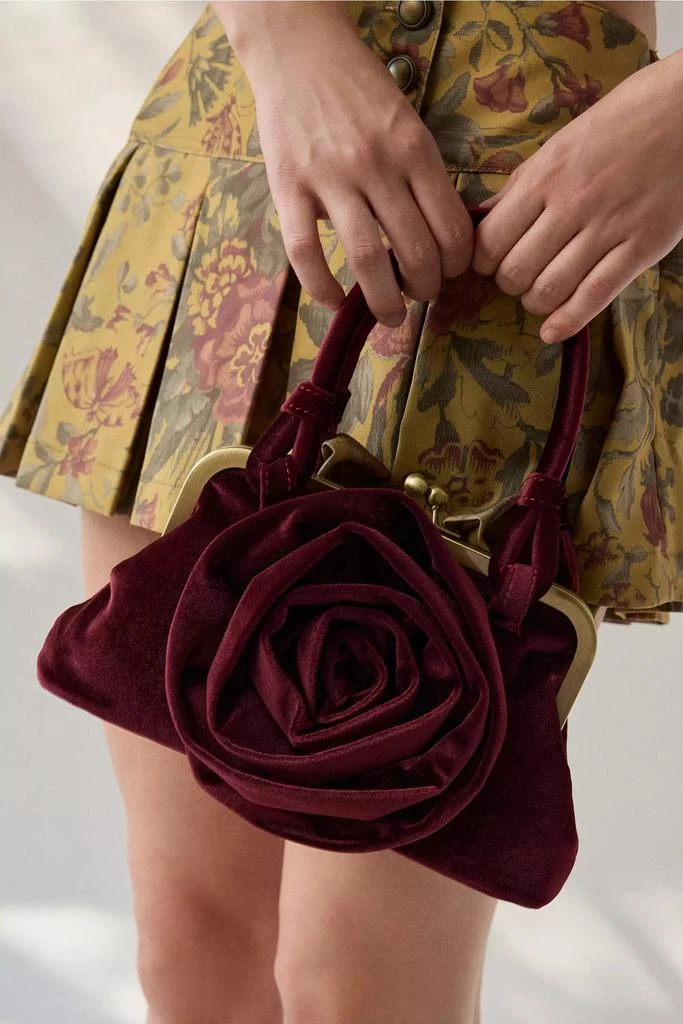 Urban Outfitters Kimchi Blue Rose Velvet Kisslock Bag