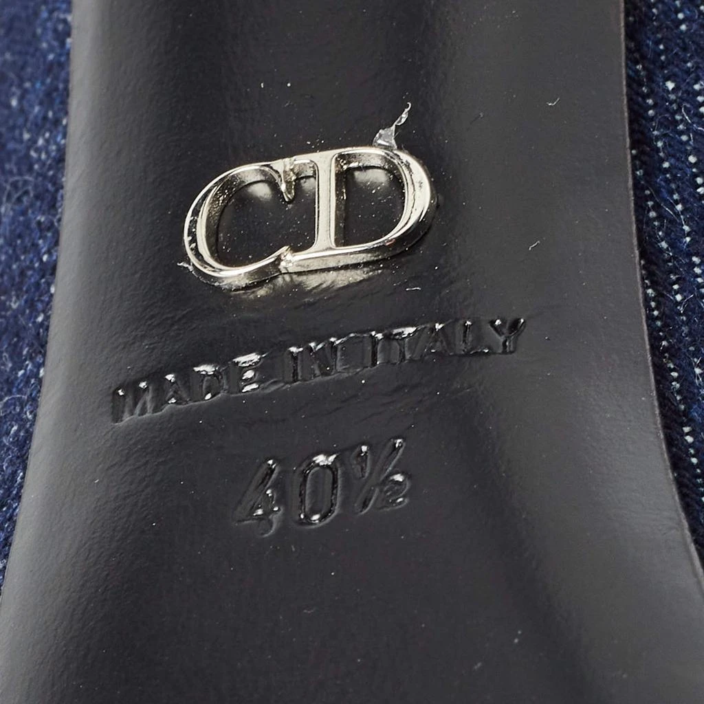 Dior Dior Navy Blue Denim Crystal Embellished Peep Toe Pumps Size 40.5 8