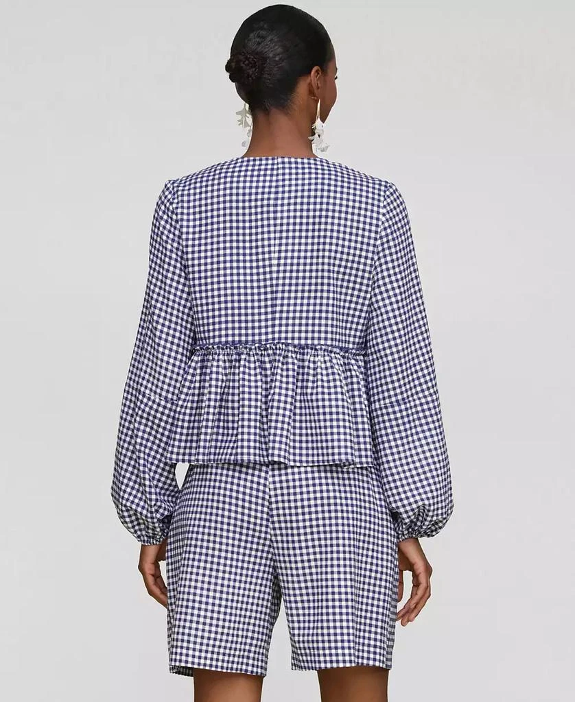 Avec Les Filles Women's Linen-Blend Tie-Front Blouse 2