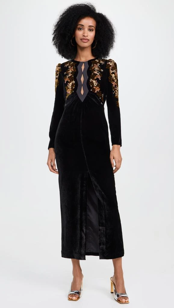 Saloni Jinx C Velvet Dress 6