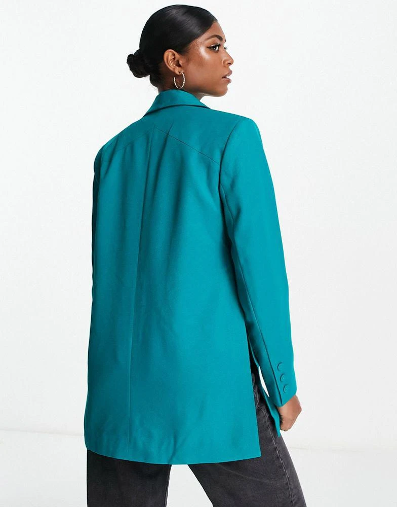 Y.A.S. Y.A.S oversized tailored blazer co-ord in teal 3