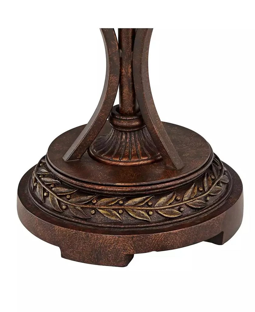 Robert Louis Tiffany Traditional Table Lamp 26" High Bronze Leaf and Vine Glass Shade for Living Room Family Bedroom Bedside Nightstand 6