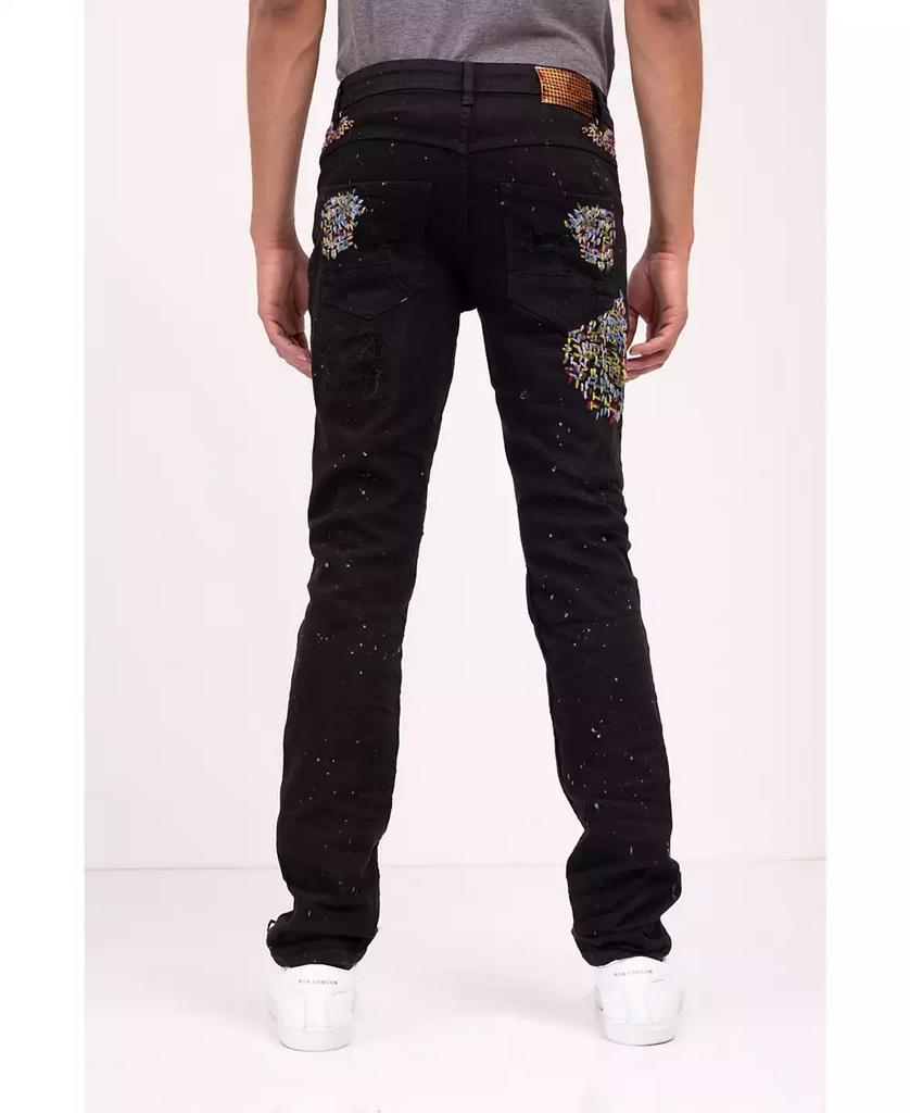 RON TOMSON Men's Modern Embroidered Denim Jeans