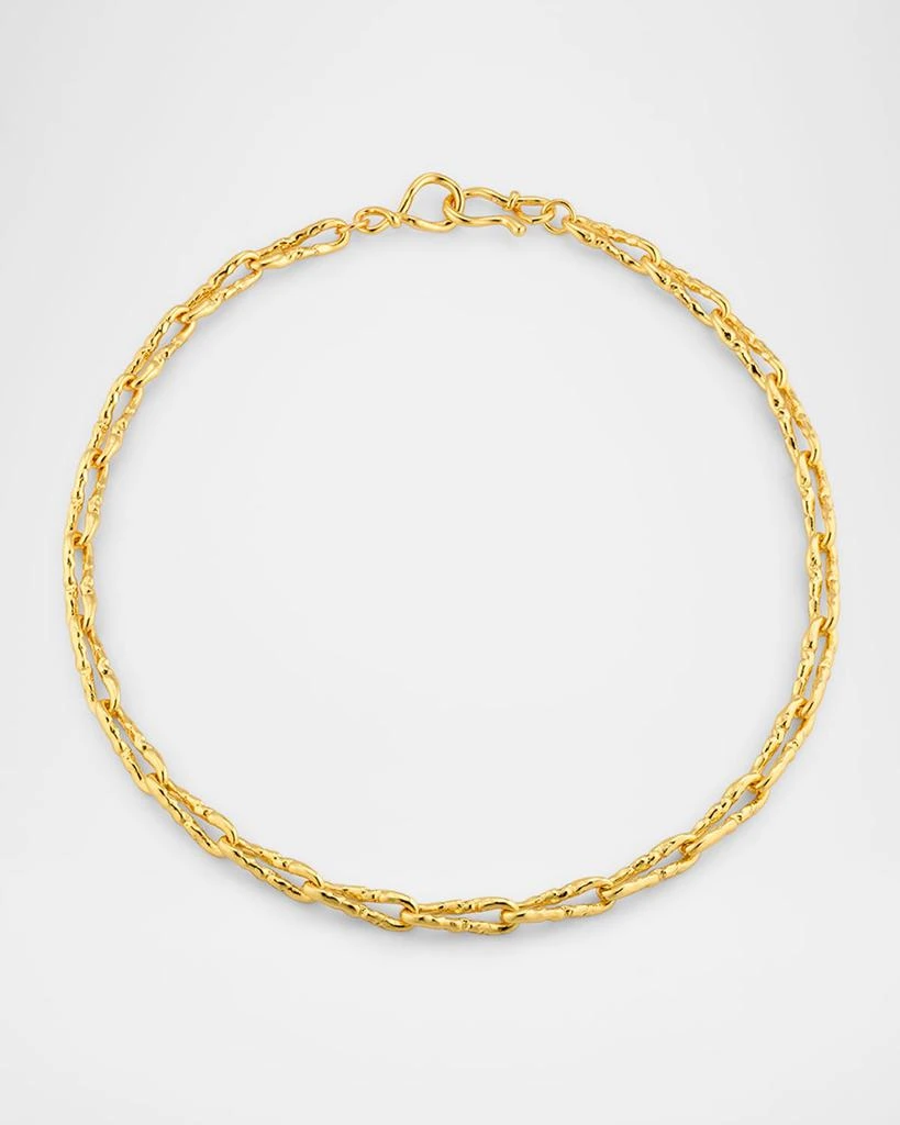 Alexis Bittar Brut Gold Twisted Link Necklace, 16"L 1