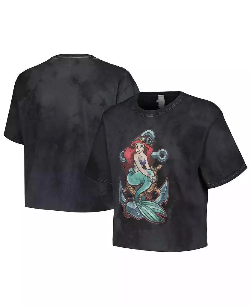 Mad Engine Men's and Women's Black The Little Mermaid Anchor T-shirt 1