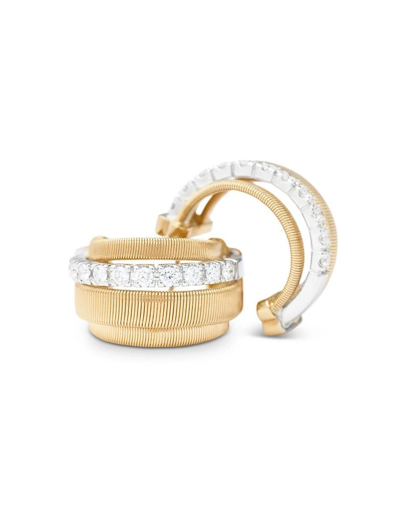 Marco Bicego 18K Yellow Gold Masai Diamond Huggie Hoop Earrings 4