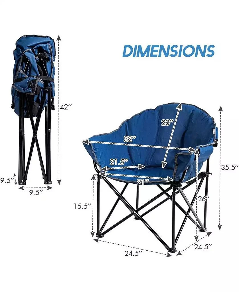 Mecale Folding Camping Moon Padded Chair with Carrying Bag 8