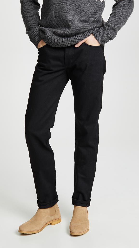 Naked  Famous Weird Guy Solid Black Selvedge