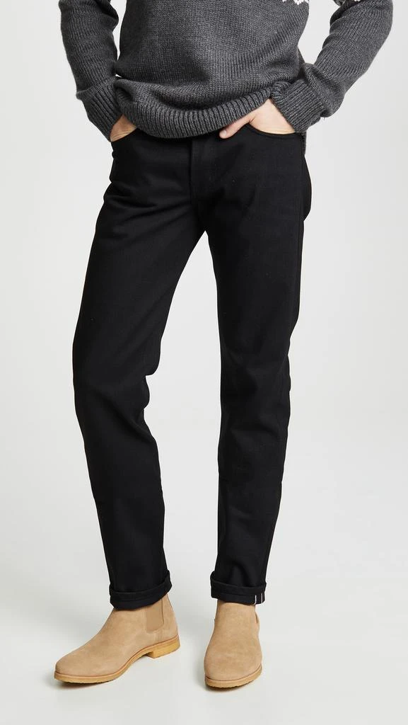 Naked  Famous Weird Guy Solid Black Selvedge 1