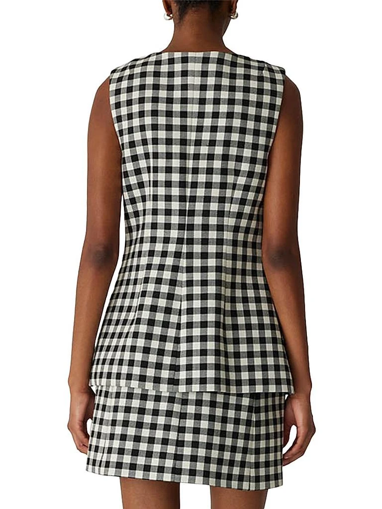 Rebecca Taylor Philippa Check Wool-Blend Button-Front Vest 4