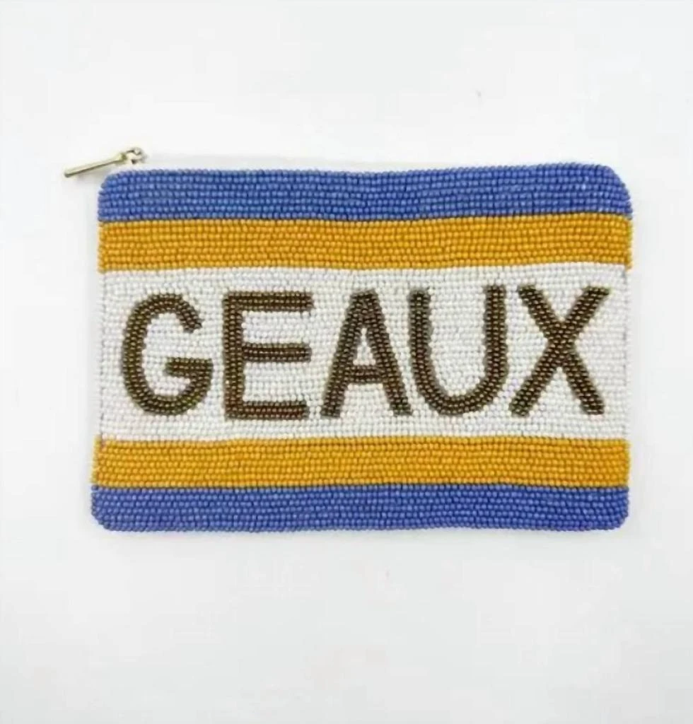AmesLayne Ameslayne - LSU GEAUX Tigers Harper Beaded Coin Purse