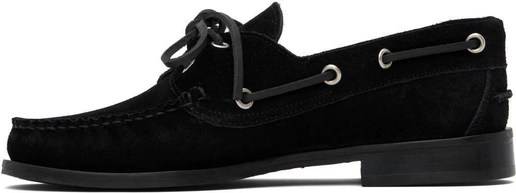 AEYDE Black Harris Suede Boat Shoes 3