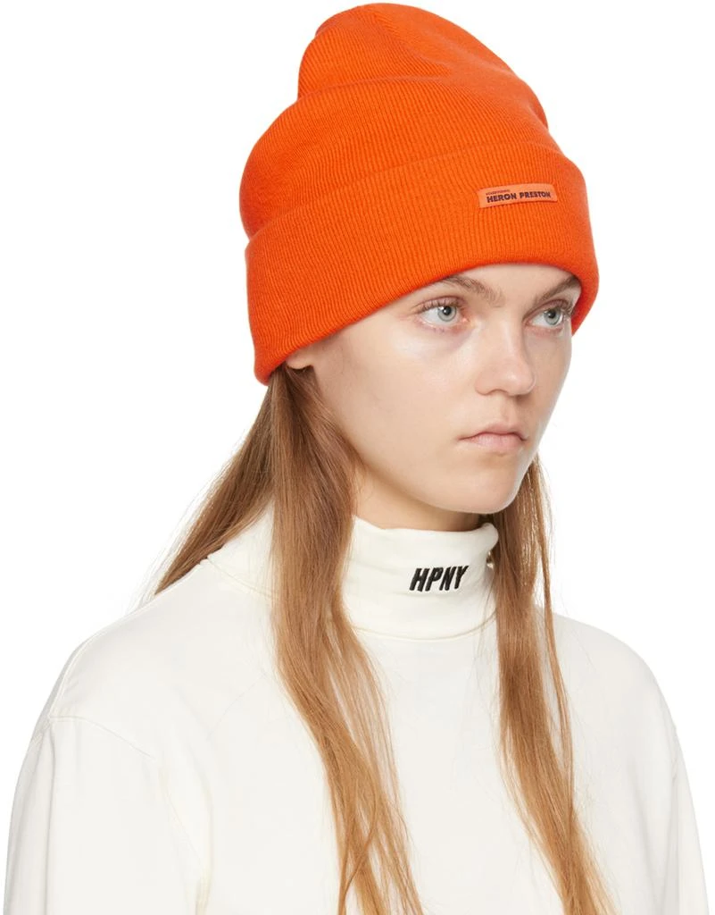 Heron Preston Orange Classic Beanie 2