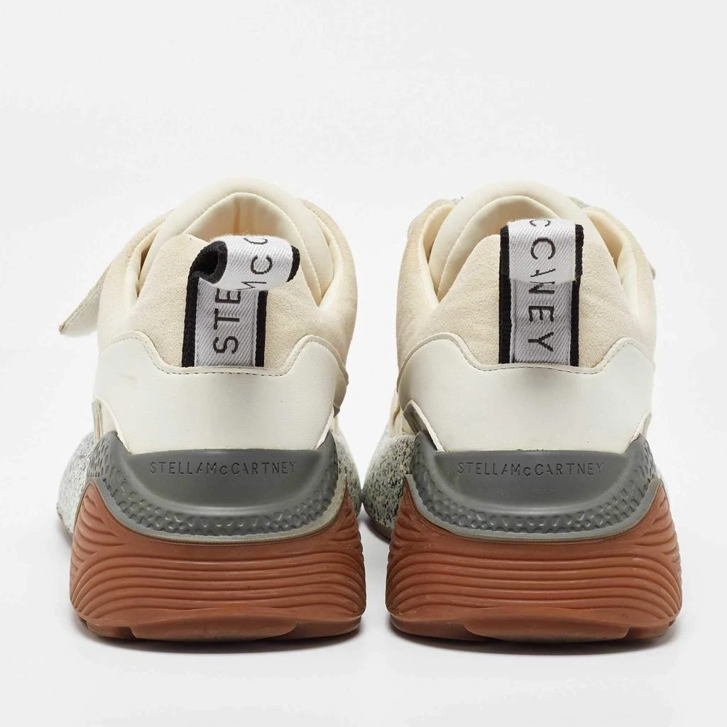 Stella McCartney Stella McCartney Cream/White Faux Suede And Faux Leather Eclypse Velcro Strap Sneakers Size 39 5