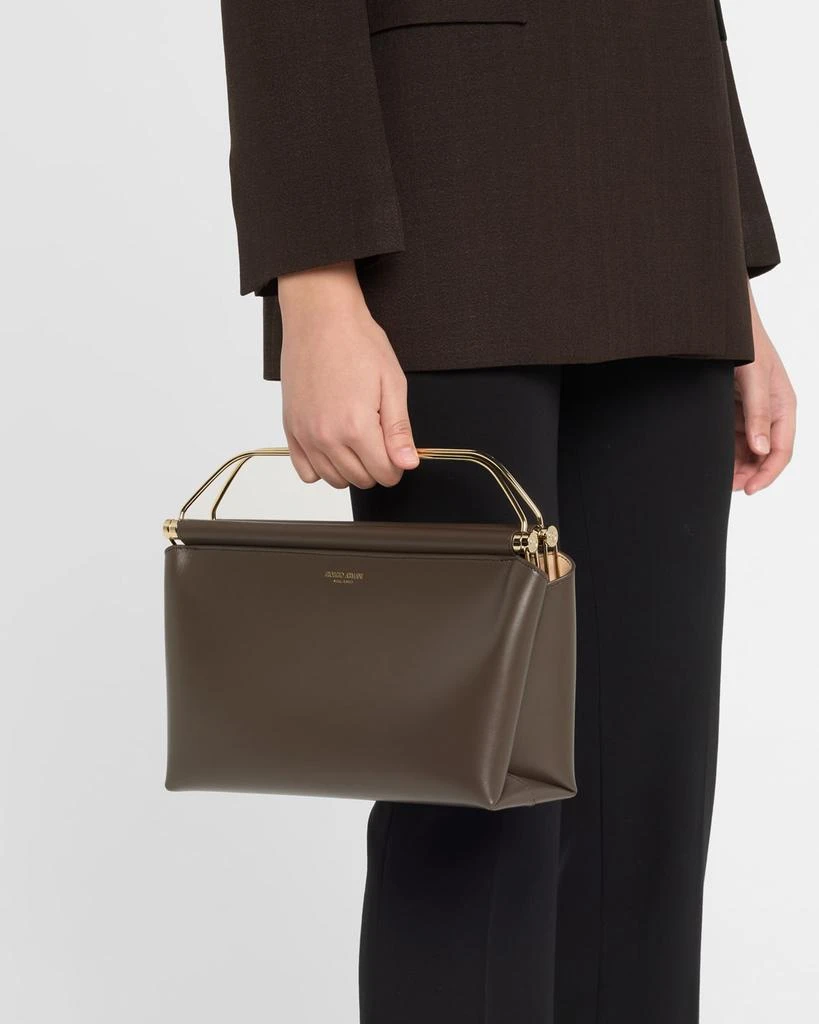 Giorgio Armani Avenue Large Polished Leather Clutch Bag 2