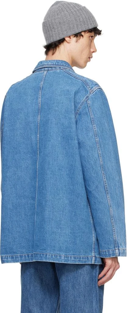 Drake's Blue Selvedge Five-Pocket Denim Chore Jacket 3