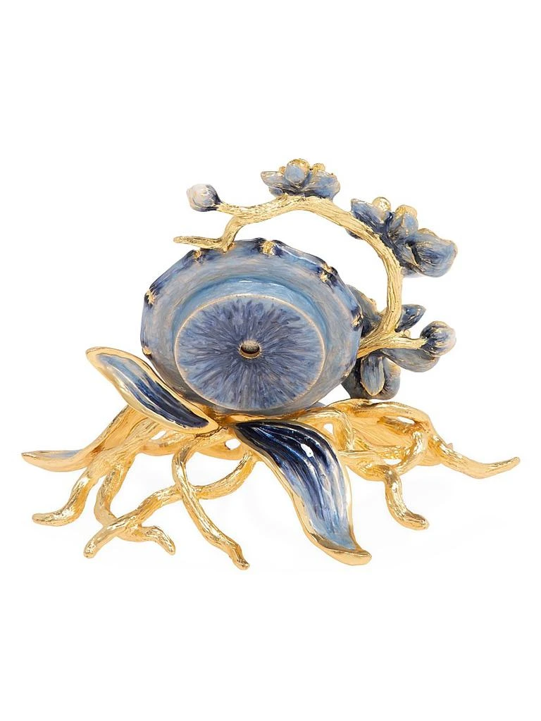 Jay Strongwater Orchid Delft Garden Clock 2