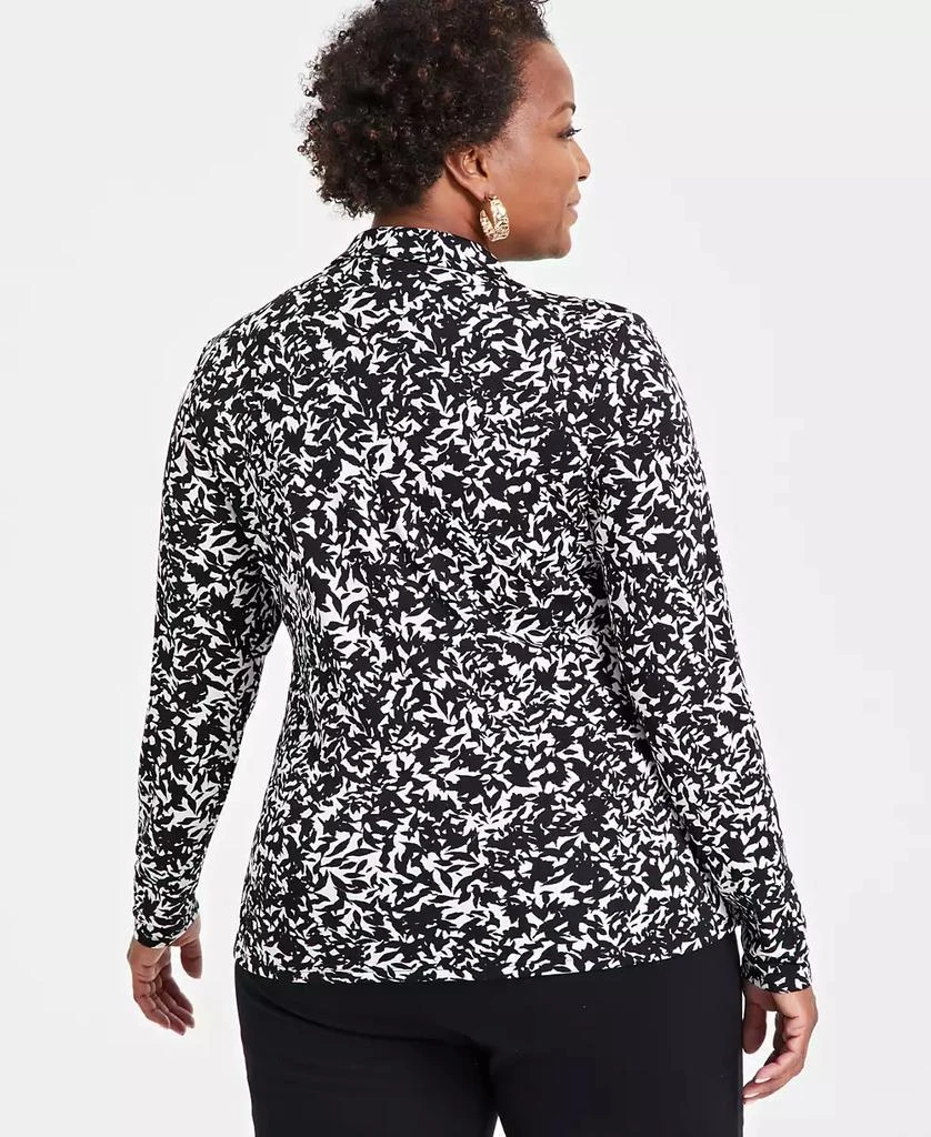 INC International Plus Size Printed Faux-Wrap Top, Created for Macy's 4
