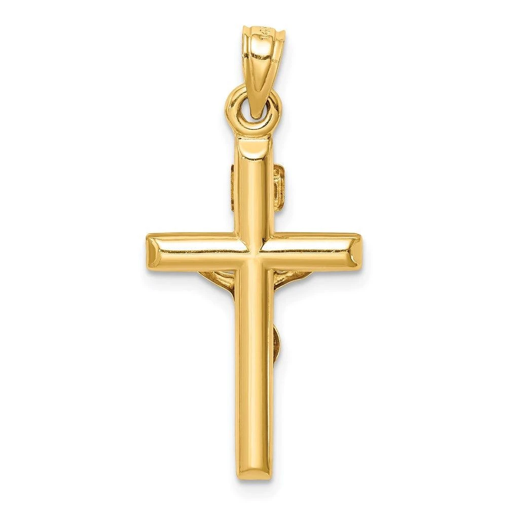 Diamond2Deal 14k Yellow Gold Hollow Crucifix Pendant 3