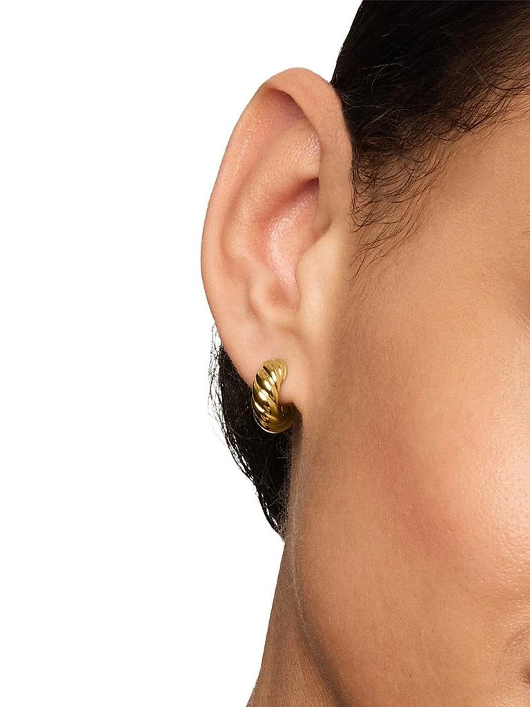 David Yurman Sculpted Cable Hoop Earrings in 18K Yellow Gold, 14.4MM 2