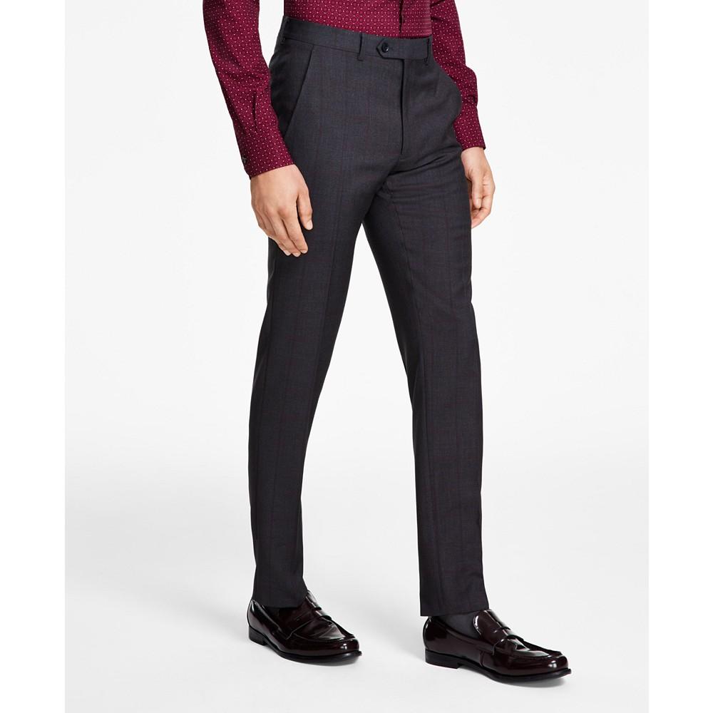 Alfani Men's Slim-Fit Windowpane Check Suit Pants, Created for Macy's