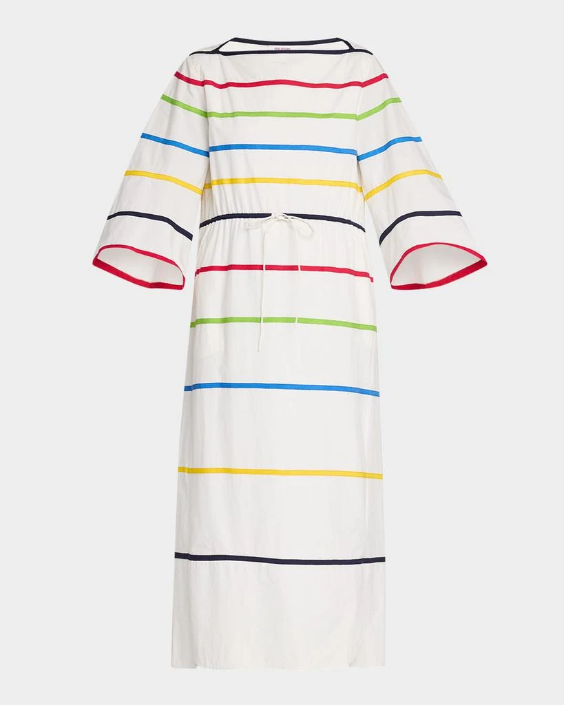 rosie assoulin golden afternoon striped linen midi dress Drop Me A Note Midi Dress by ROSIE ASSOULIN main image 1