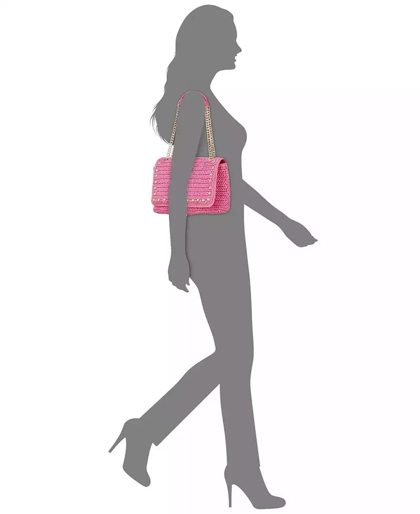 INC International Ajae Soft Crochet Straw Medium Studded Shoulder Bag, Created for Macy's 6