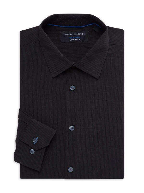 Report Slim Fit Textured Dress Shirt 1