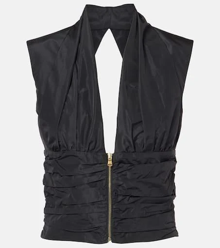 PATOU Ruched taffeta top 1
