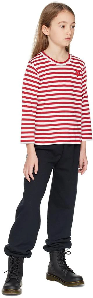 Comme des Garcons Kids White & Red Heart Patch Long Sleeve T-Shirt 4