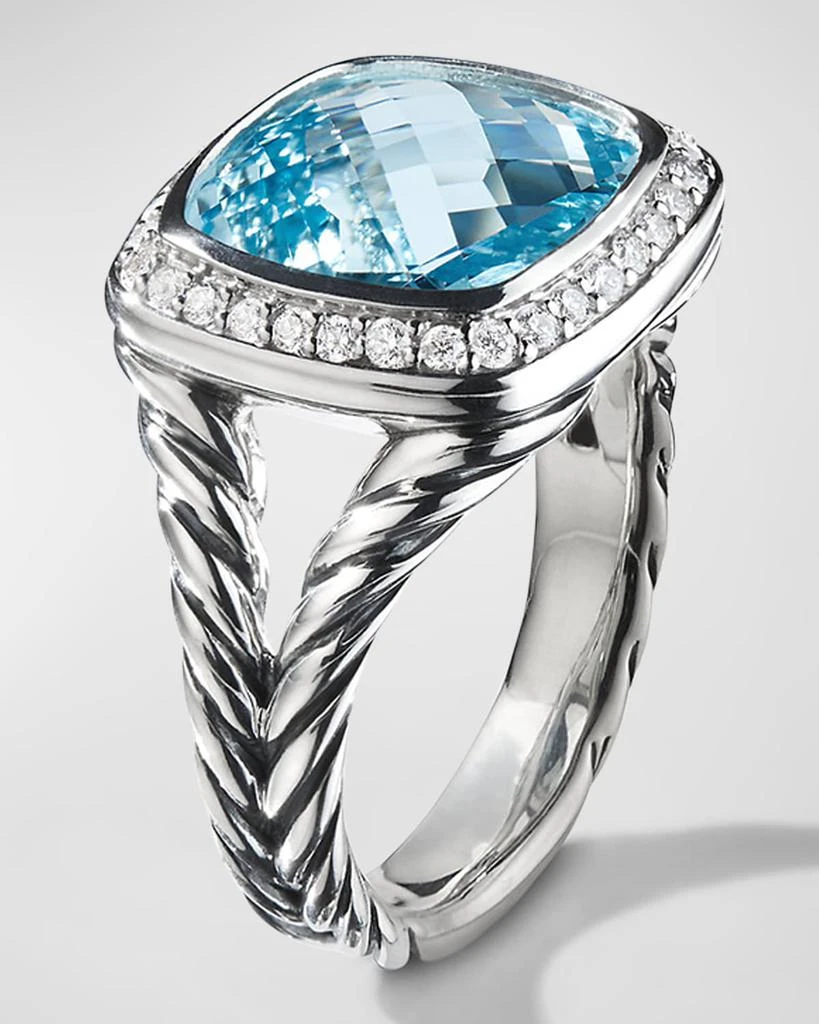 David Yurman Albion Ring with Gemstone and Diamonds in Silver, 11mm 4