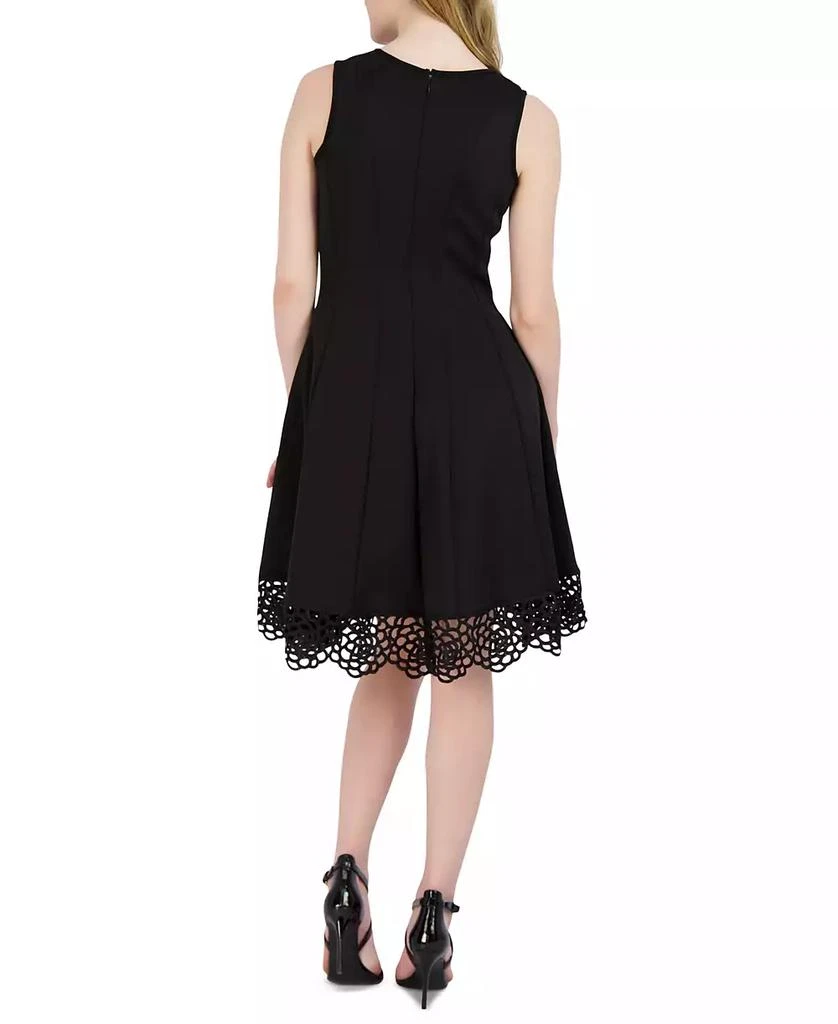 Donna Ricco Donna Rico Women's Sleeveless Lace-Hem Knit Dress 3