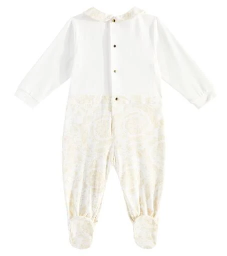 Versace Baby Barocco cotton-blend jersey onesie 2