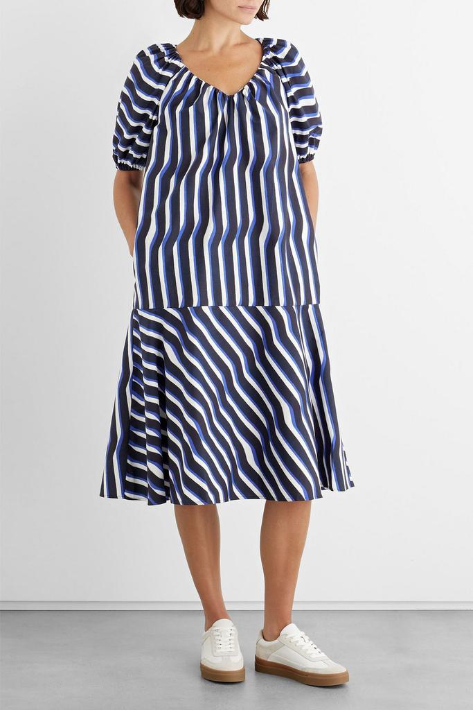 IRIS & INK Esme striped organic cotton-poplin midi dress