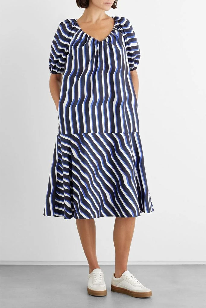 IRIS & INK Esme striped organic cotton-poplin midi dress 2