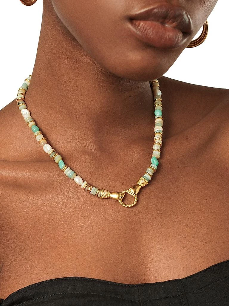 Missoma Harris Reed x Missoma In Good Hands 18K-Gold-Plated, Pearl & Black Onyx Necklace 2