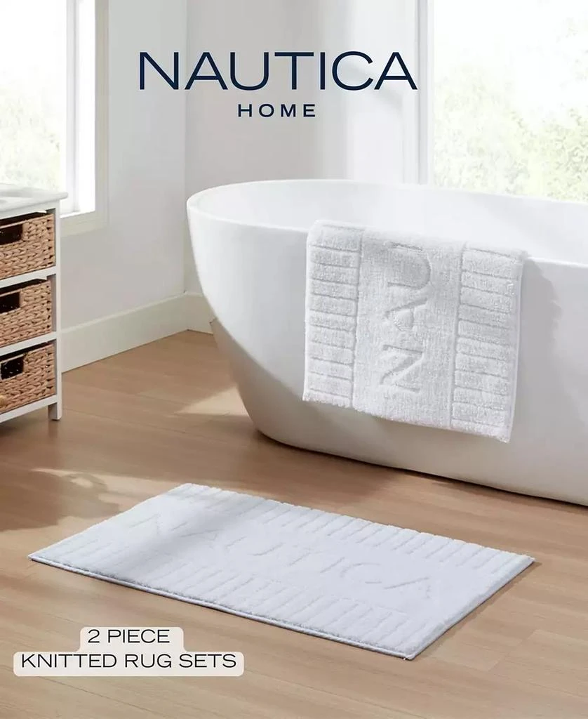 Nautica Logo Knit 2 Piece Bath Rug Set 9