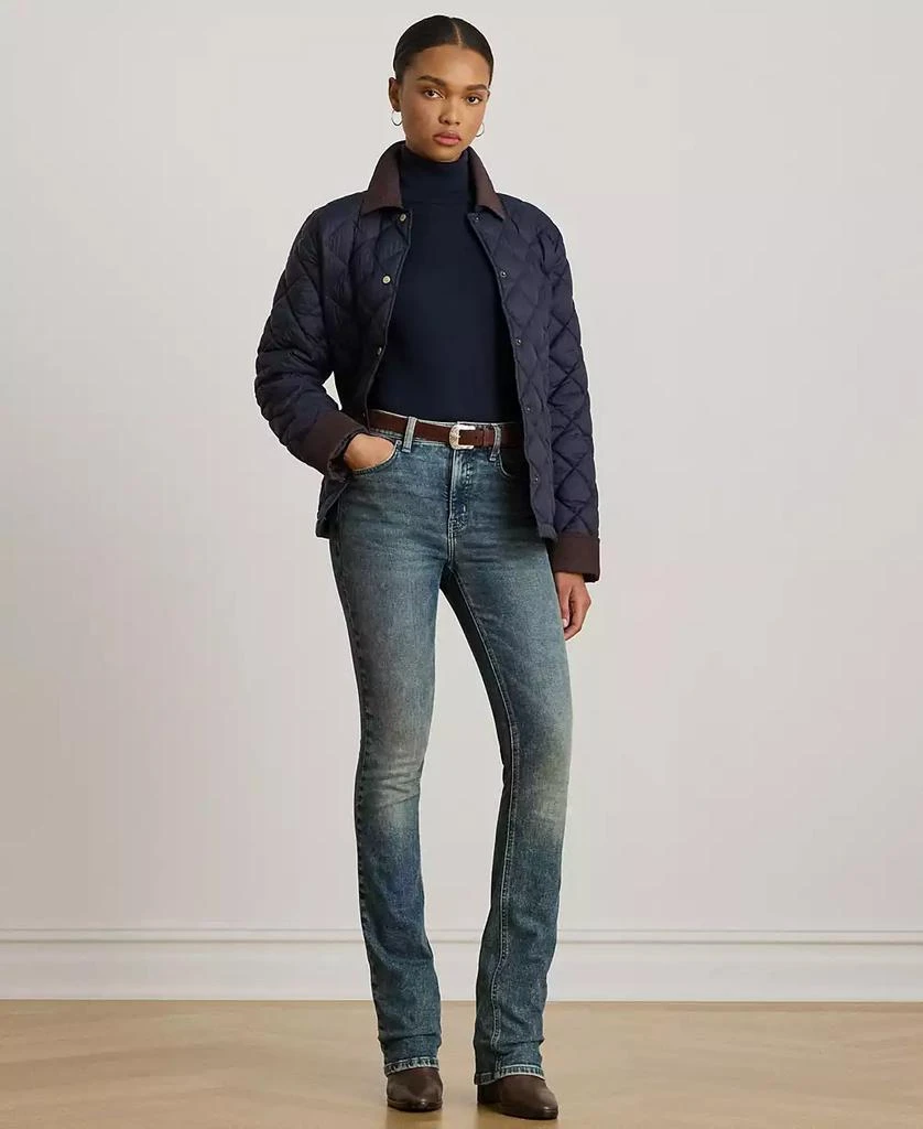 Ralph Lauren Women's Corduroy-Collar Diamond Quilted Jacket 2