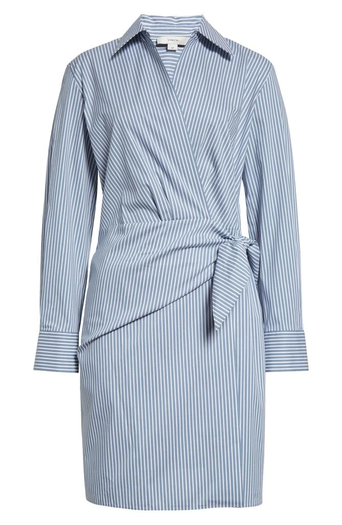 Vince Furrow Stripe Long Sleeve Wrap Shirtdress 4