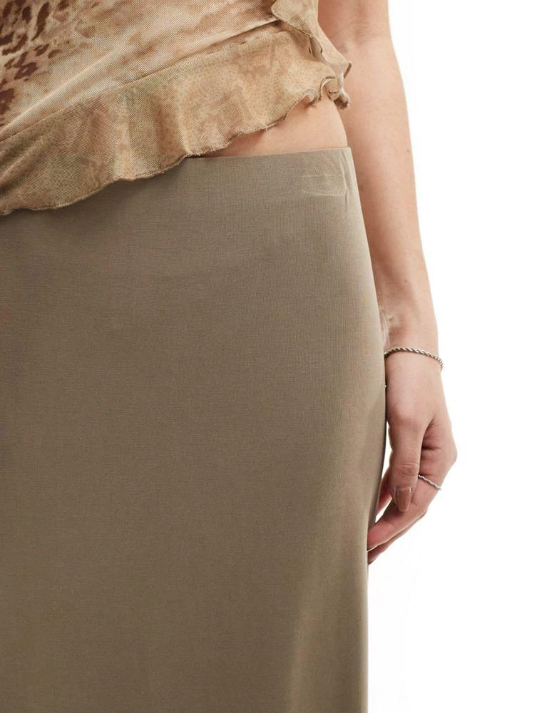Weekday Weekday Signe drape maxi skirt in beige 4