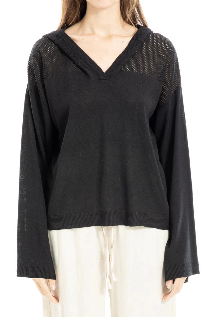 Max Studio Pointelle Hooded Sweater 1