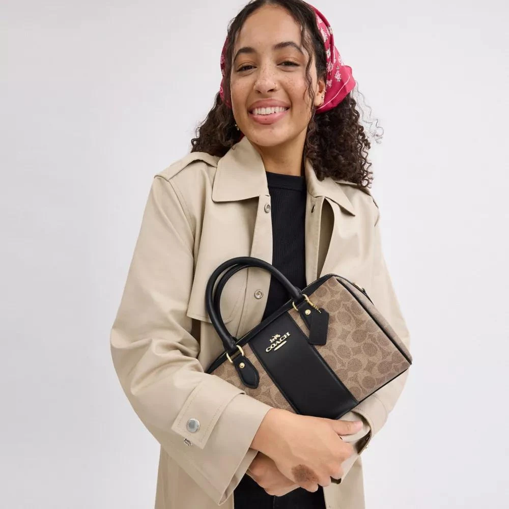 Coach Rowan Satchel Bag In Signature Canvas 3