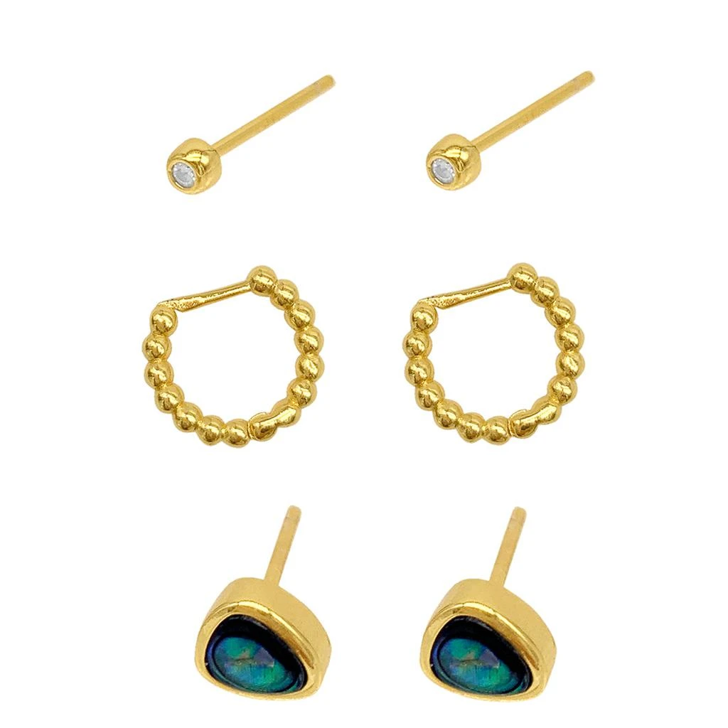 ADORNIA Hoop and Stud Set gold 1