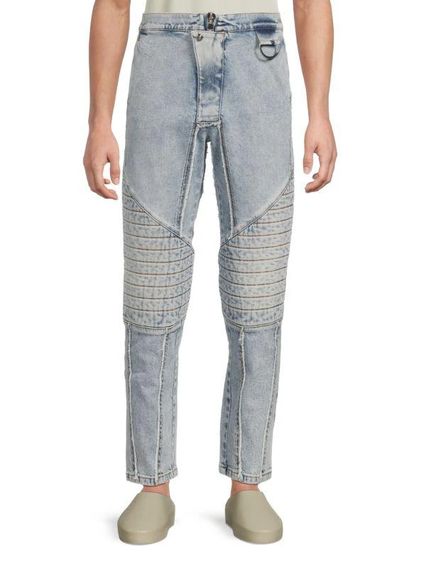 Balmain Ribbed Paneled Jeans 1