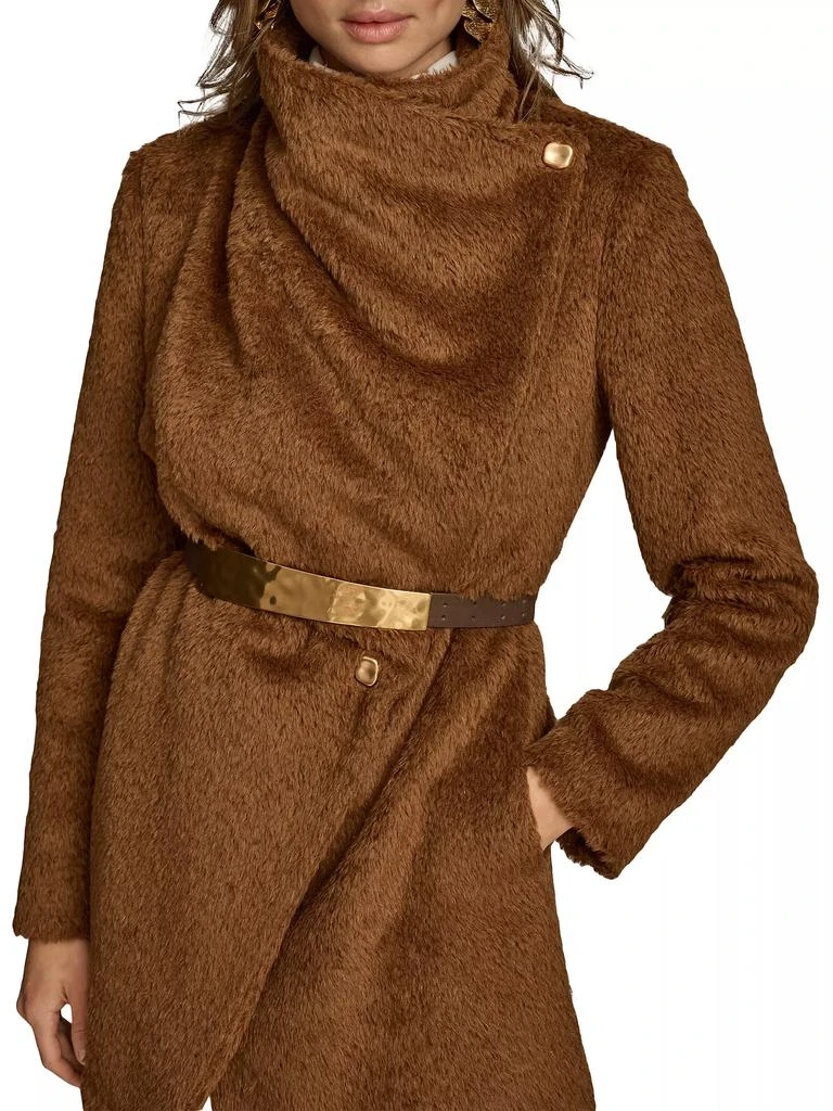 Donna Karan Wool-Blend Belted Wrap Coat 7