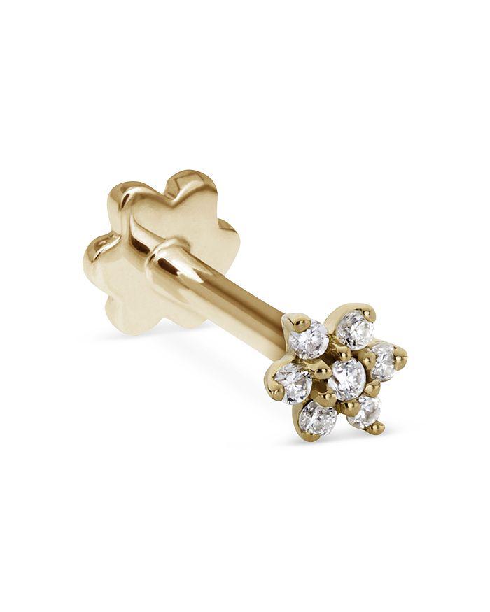 Maria Tash 18K Yellow Gold  Diamond Flower Stud Earring