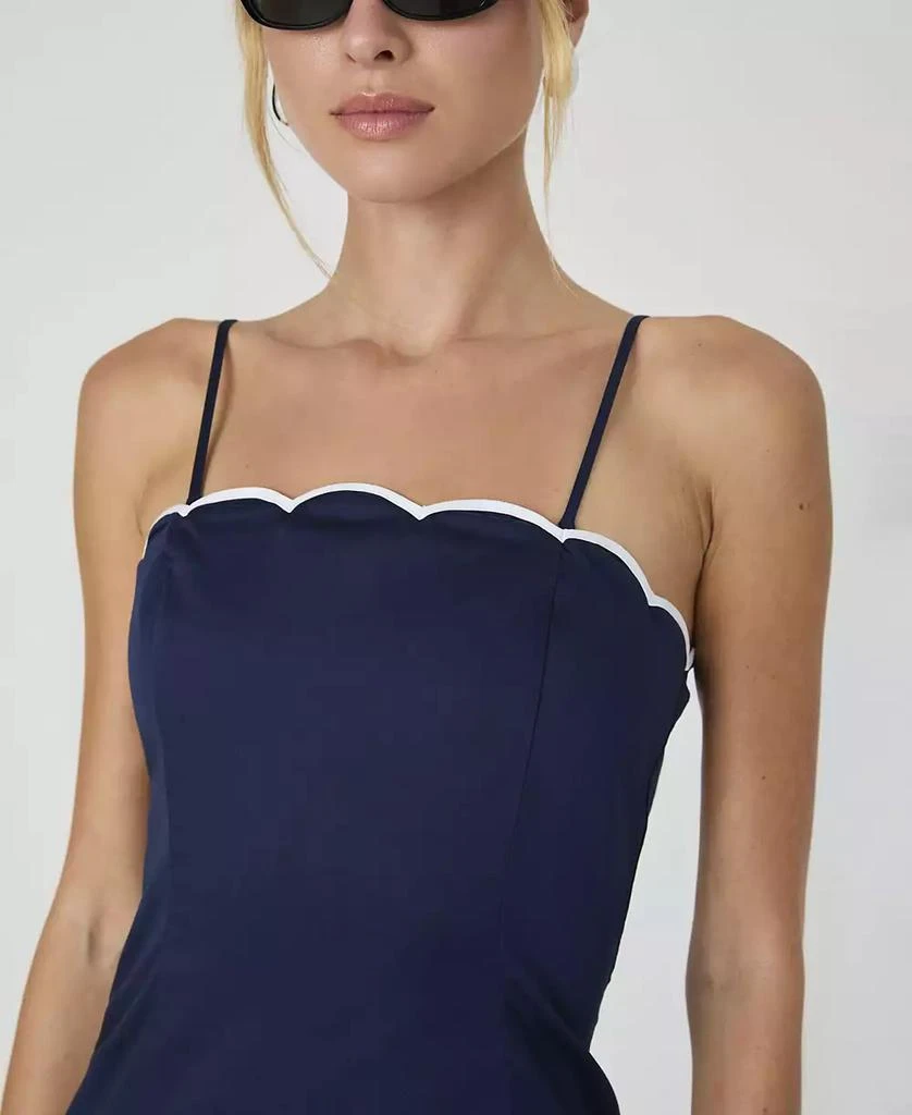 French Connection Women's Alexis Cotton Scallop Mini Dress 6