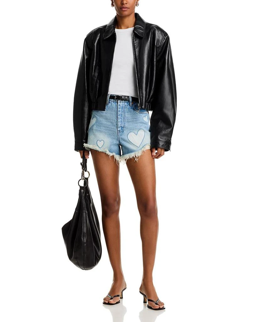 Blank NYC High Rise Reeve Patchwork Denim Shorts in From The Heart 2